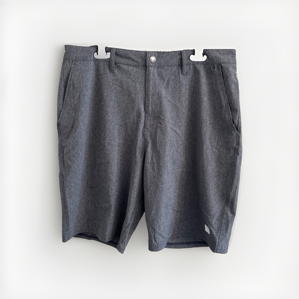 COVA SALTY DOG "SURF N TURF" Gray Stretch Performance Hybrid Shorts Size 33